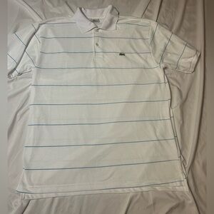 Lacoste Sport Polo Shirt Big Croc Men Sz 8 White 3XL  Tennis Golf  Casual Classy